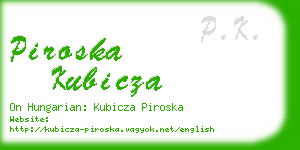 piroska kubicza business card